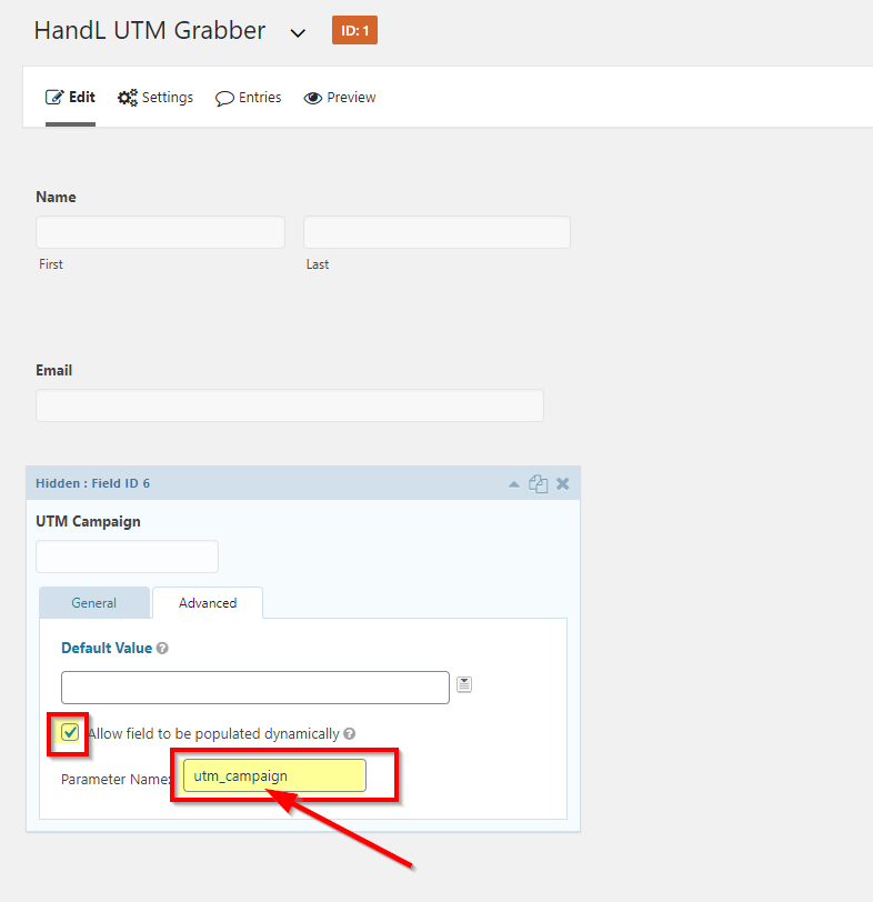 6- Click “Advanced” tab and check “Allow field to be populated dynamically” and use the shortcode in “Parameter Name”.png