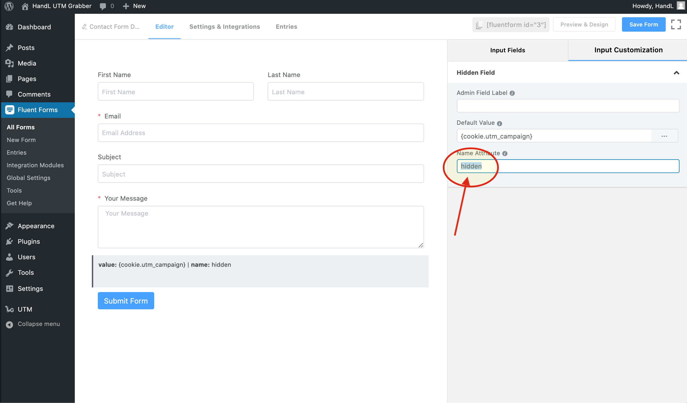 FF 6-)Change the hidden with Your UTM Parameter.png
