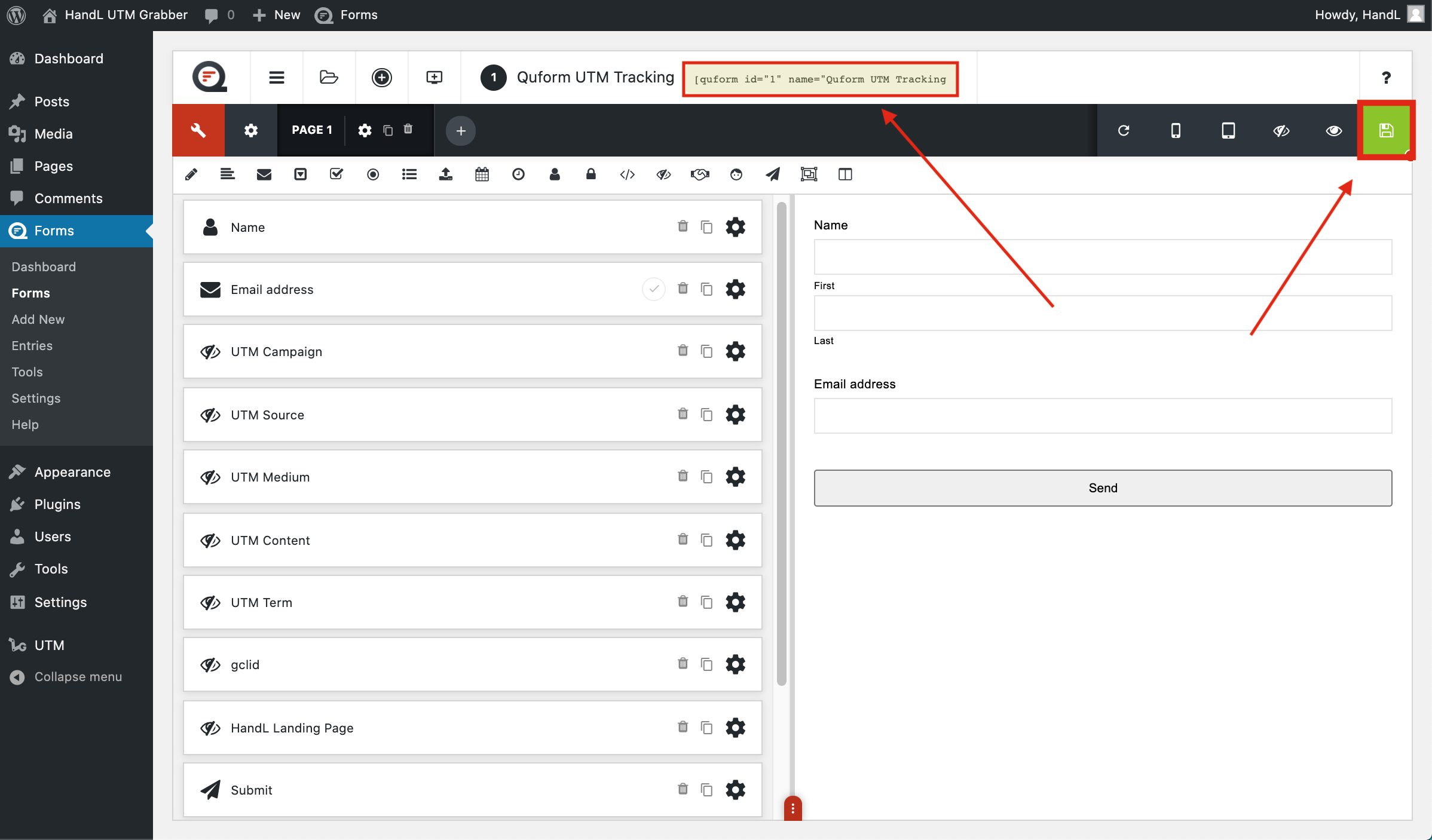 QF 12-)Save your form then copy the shortcode.png