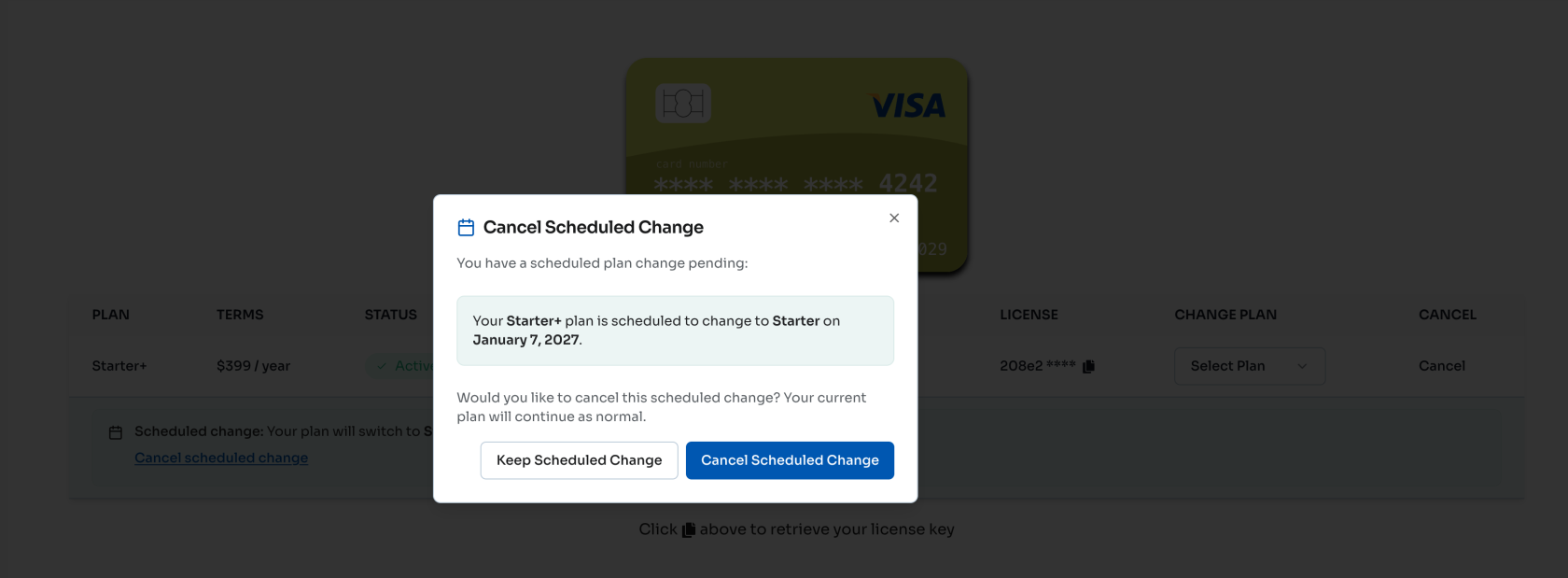 Cancel Scheduled Change